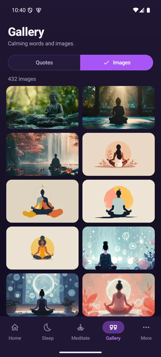 Meditation image gallery